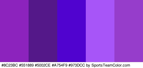 #8C23BC #551889 #5002CE #A754F9 #973DCC Colors