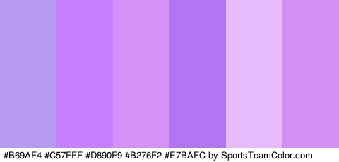 #B69AF4 #C57FFF #D890F9 #B276F2 #E7BAFC #D390F4 Colors