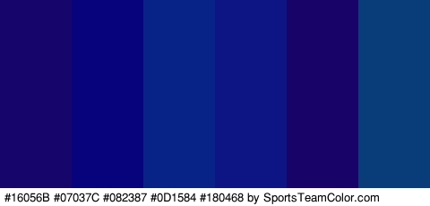 #16056B #07037C #082387 #0D1584 #180468 #083D7A Colors