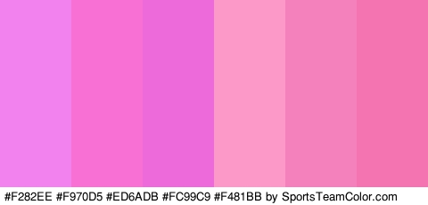 #F282EE #F970D5 #ED6ADB #FC99C9 #F481BB #F473B1 Colors