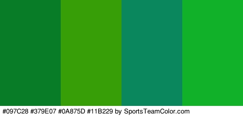 #097C28 #379E07 #0A875D #11B229 Colors