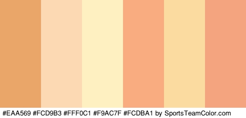 #EAA569 #FCD9B3 #FFF0C1 #F9AC7F #FCDBA1 #F4A47F Colors