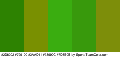 #2D8202 #799100 #3AAD11 #38990C #7D8E0B Colors