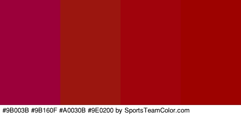 #9B003B #9B160F #A0030B #9E0200 Colors