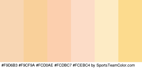 #F9D6B3 #F9CF9A #FCD0AE #FCDBC7 #FCEBC4 #FCDB8F Colors