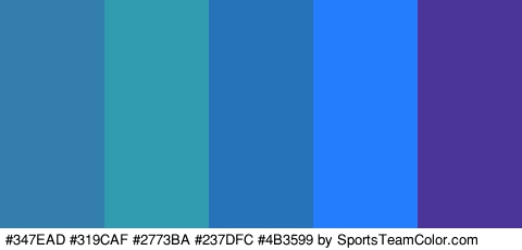 #347EAD #319CAF #2773BA #237DFC #4B3599 Colors