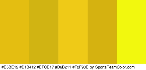 #E5BE12 #D1B412 #EFCB17 #D6B211 #F2F90E Colors