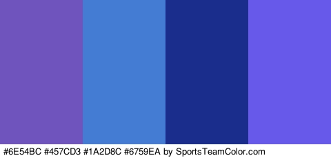 #6E54BC #457CD3 #1A2D8C #6759EA Colors