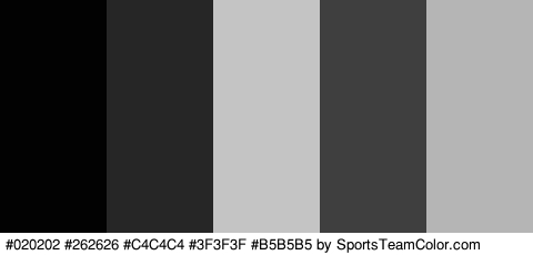 #020202 #262626 #C4C4C4 #3F3F3F #B5B5B5 Colors