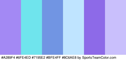 #A289F4 #6FE4ED #7195E2 #BFE4FF #8C6AE8 #C9BFFC Colors