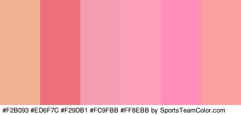 #F2B093 #ED6F7C #F29DB1 #FC9FBB #FF8EBB #F9A19F Colors