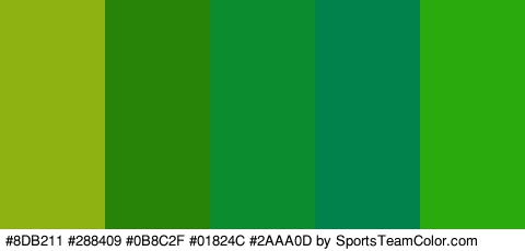 #8DB211 #288409 #0B8C2F #01824C #2AAA0D Colors