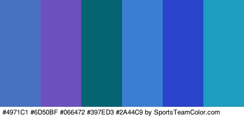 #4971C1 #6D50BF #066472 #397ED3 #2A44C9 #1D9EC1 Colors