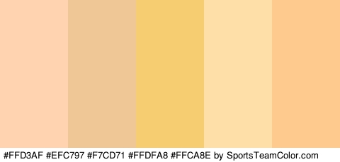 #FFD3AF #EFC797 #F7CD71 #FFDFA8 #FFCA8E Colors