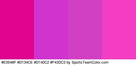 #E0048F #D134CE #D140C2 #F43DC3 Colors