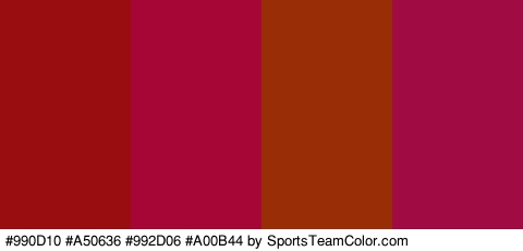 #990D10 #A50636 #992D06 #A00B44 Colors