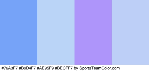 #76A3F7 #B9D4F7 #AE95F9 #BECFF7 Colors