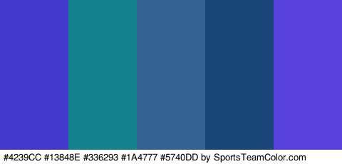 #4239CC #13848E #336293 #1A4777 #5740DD Colors