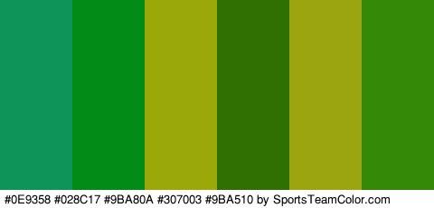 #0E9358 #028C17 #9BA80A #307003 #9BA510 #348906 Colors