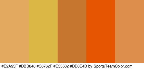 #E2A95F #DBB846 #C6762F #E55502 #DD8E4D Colors