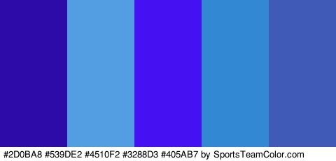 #2D0BA8 #539DE2 #4510F2 #3288D3 #405AB7 Colors