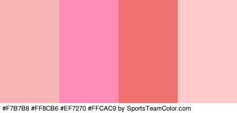 #F7B7B8 #FF8CB6 #EF7270 #FFCAC9 Colors