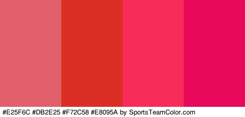 #E25F6C #DB2E25 #F72C58 #E8095A Colors