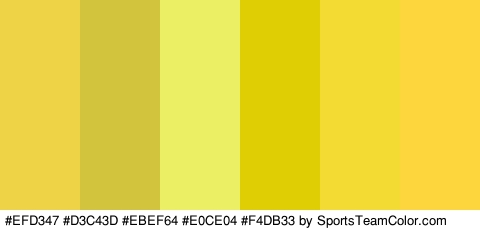 #EFD347 #D3C43D #EBEF64 #E0CE04 #F4DB33 #FCD63C Colors