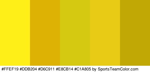 #FFEF19 #DDB204 #D6C911 #E8CB14 #C1A805 Colors