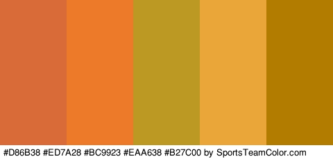 #D86B38 #ED7A28 #BC9923 #EAA638 #B27C00 Colors