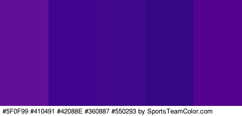 #5F0F99 #410491 #42088E #360887 #550293 Colors