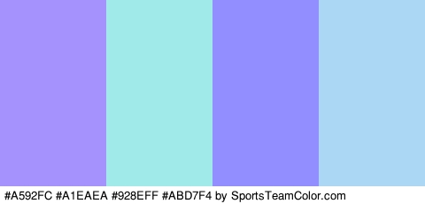 #A592FC #A1EAEA #928EFF #ABD7F4 Colors