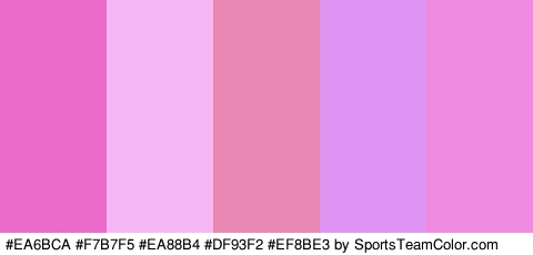 #EA6BCA #F7B7F5 #EA88B4 #DF93F2 #EF8BE3 Colors