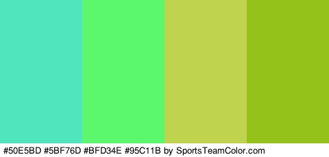 #50E5BD #5BF76D #BFD34E #95C11B Colors