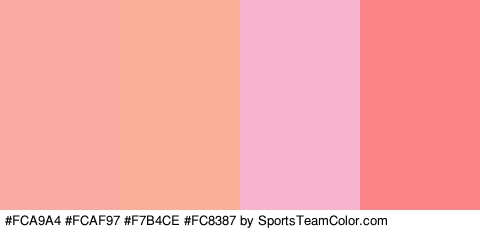 #FCA9A4 #FCAF97 #F7B4CE #FC8387 Colors