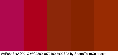 #AF084E #AD001C #8C2809 #872400 #992B03 Colors