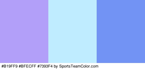 #B19FF9 #BFECFF #7393F4 Colors