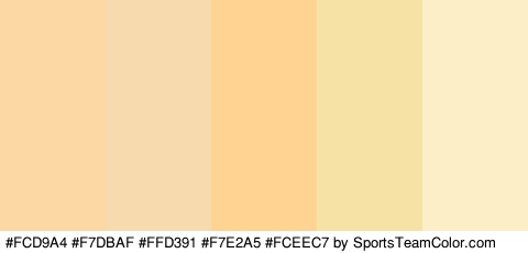 #FCD9A4 #F7DBAF #FFD391 #F7E2A5 #FCEEC7 Colors