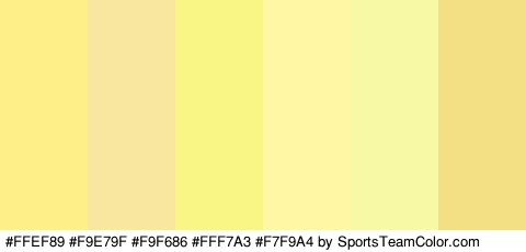 #FFEF89 #F9E79F #F9F686 #FFF7A3 #F7F9A4 #F4E084 Colors