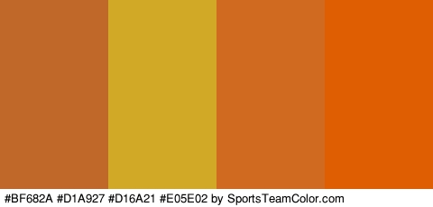 #BF682A #D1A927 #D16A21 #E05E02 Colors