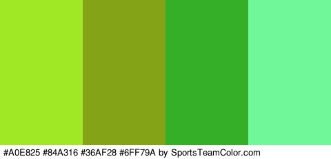 #A0E825 #84A316 #36AF28 #6FF79A Colors