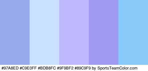 #97A8ED #C9E0FF #BDB8FC #9F9BF2 #89C9F9 Colors