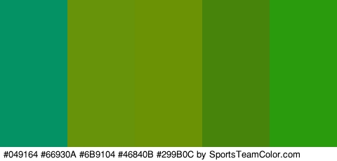 #049164 #66930A #6B9104 #46840B #299B0C Colors