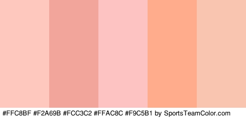 #FFC8BF #F2A69B #FCC3C2 #FFAC8C #F9C5B1 Colors