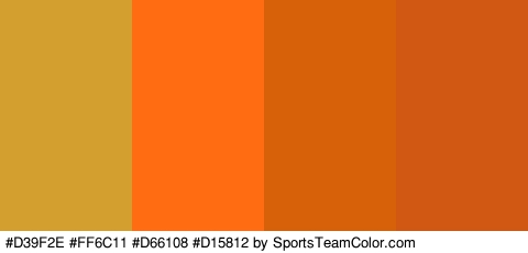 #D39F2E #FF6C11 #D66108 #D15812 Colors