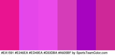 #EA1591 #E246EA #ED49EA #D33DBA #A605BF #CE2796 Colors