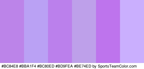 #BC84E8 #BBA1F4 #BC80ED #BD9FEA #BE74ED #CBAFFF Colors