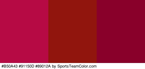 #B50A43 #91150D #89012A Colors