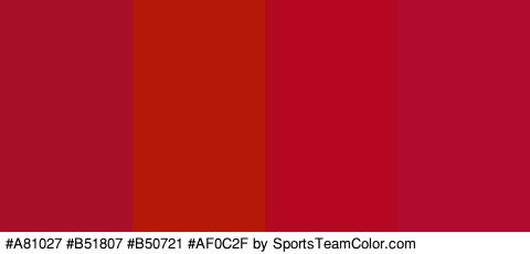 #A81027 #B51807 #B50721 #AF0C2F Colors