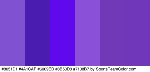 #8051D1 #4A1CAF #6009ED #8B50D8 #7138B7 #7037BA Colors